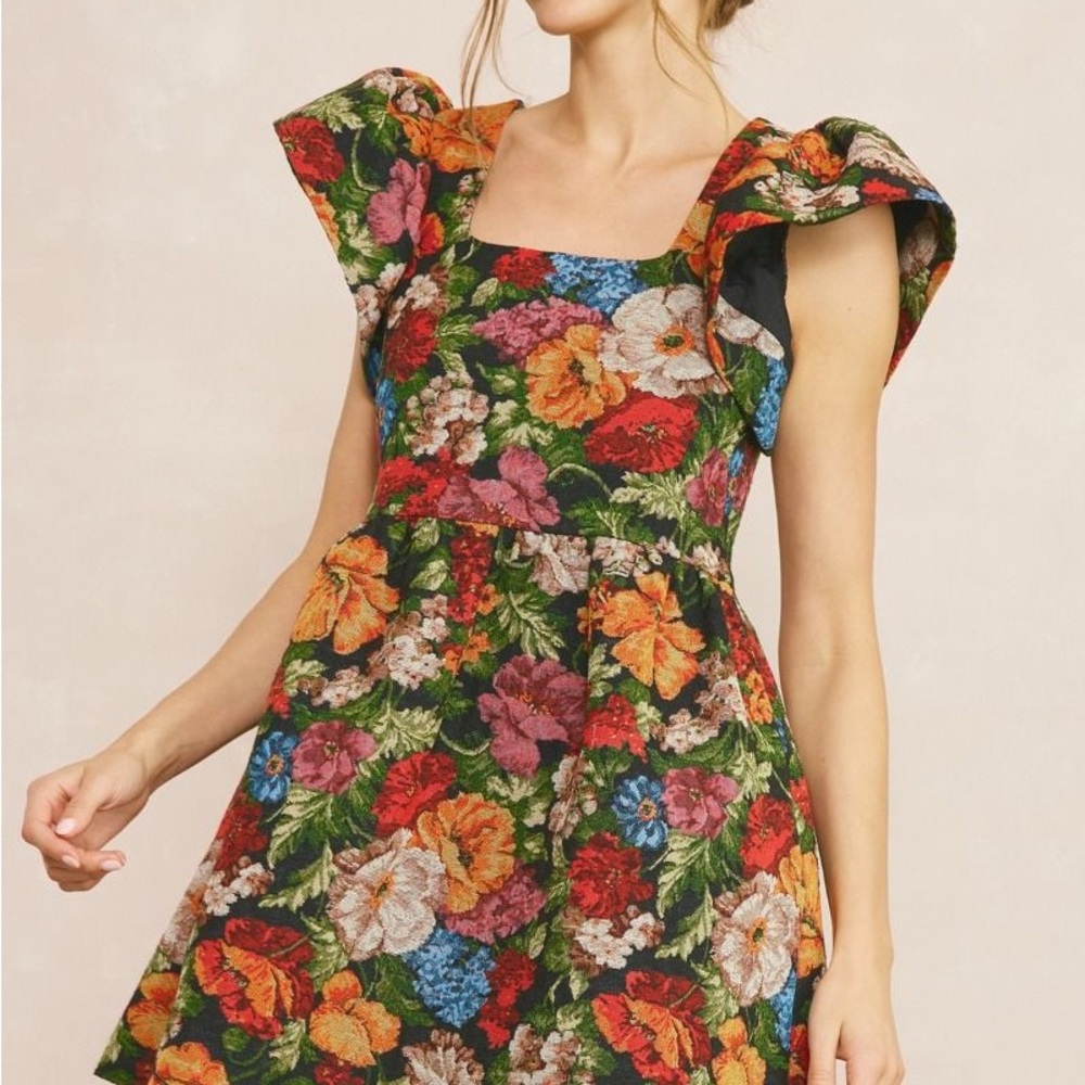 Entro Floral Mini Dress - Multicolor